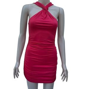 Women's Red Halter Neck Bodycon Mini Dress Size S